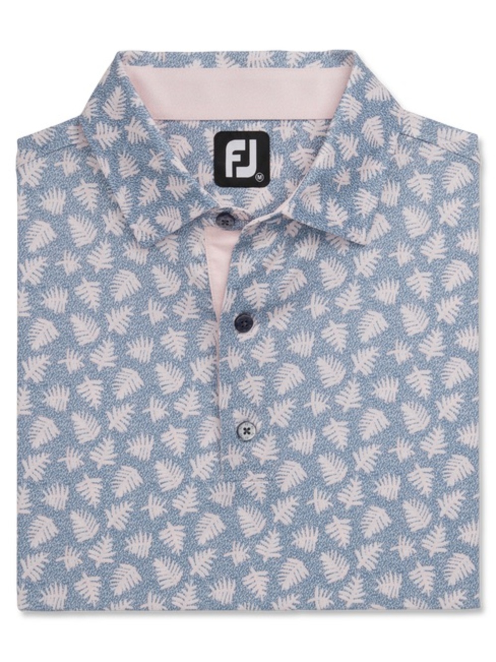 FootJoy Men's Navy and Light Pink Printed Golf Polo